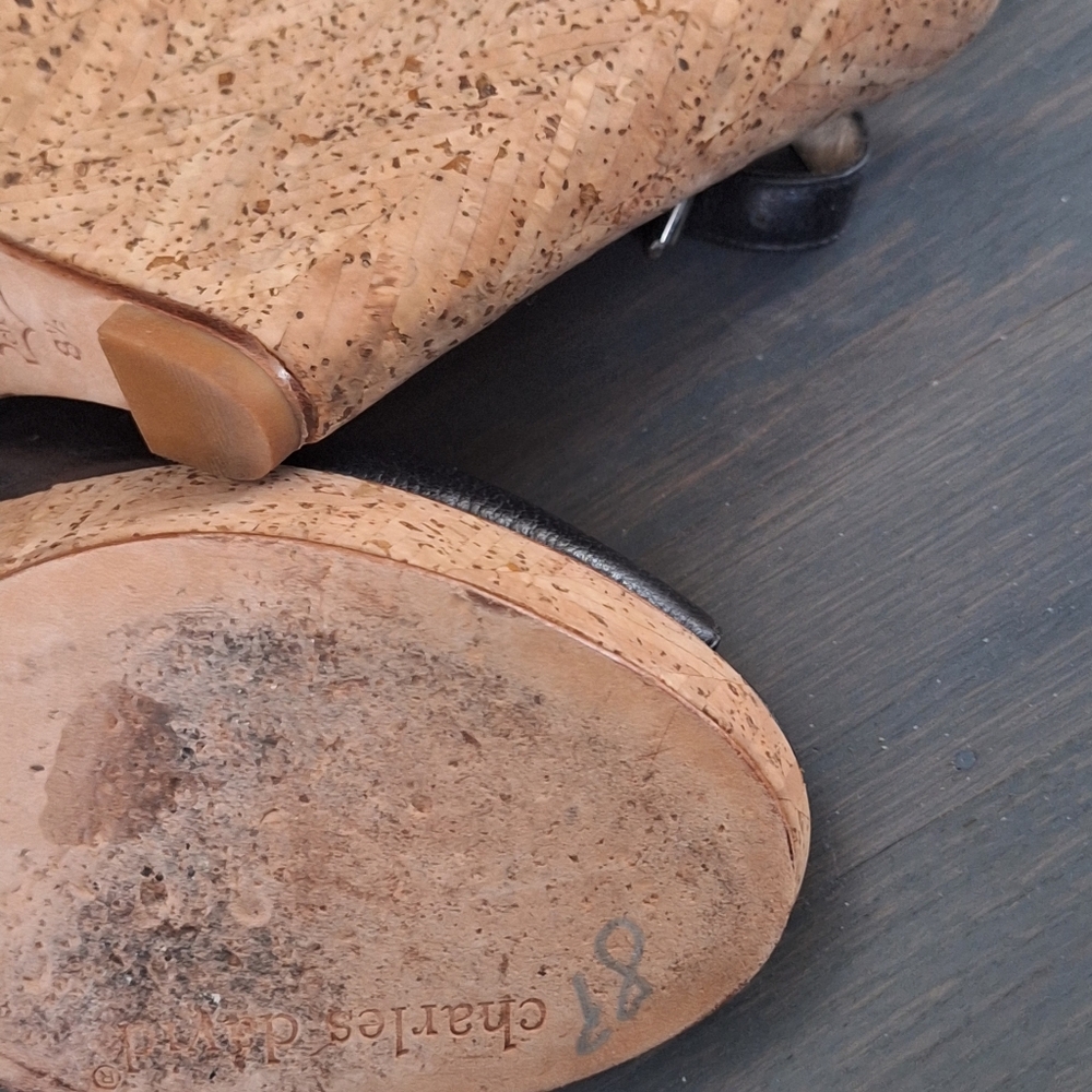 Charles By Charles David Black and Tan Wedge Shoes 8.5 - Picture 10 of 11